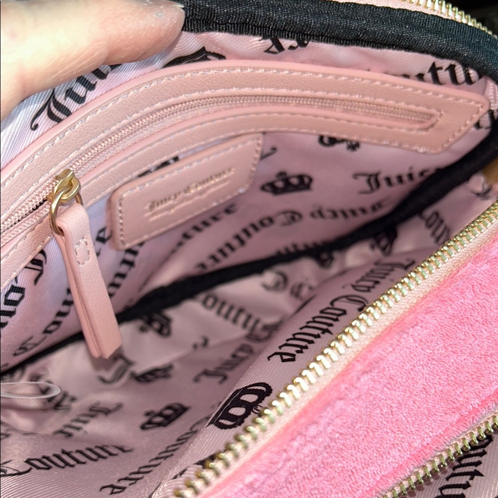 New! Juicy Couture Juicy Lovers Club crossbody bag in Pink w/sparkling crystals - Picture 14 of 15